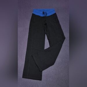 Bebe Sports Black & Deep Blue Drawstring Pants  - Small.